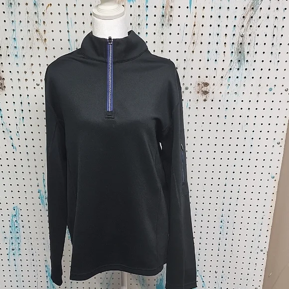 UNTUCKit Mazzano Quarter Zip Pullover Mens Medium Black - Picture 3 of 7